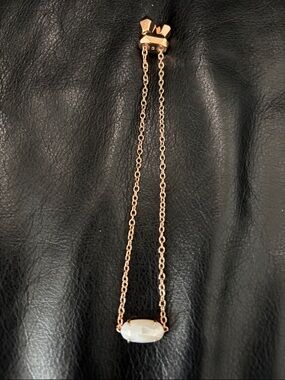 Kendra Scott Elana Rose Gold Chain Adjustable Bracelet with Oval Moonstone